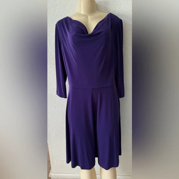 Tahari | Dresses | Elegant Purple Womens Dress Tahari Midi Casual Classy  Summer | Poshmark